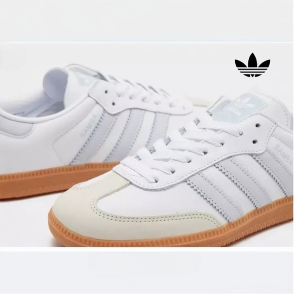 Adidas OG Samba Cloud White / Halo Blue / Off white Women’s Sneakers size 6.5 - Picture 6 of 16